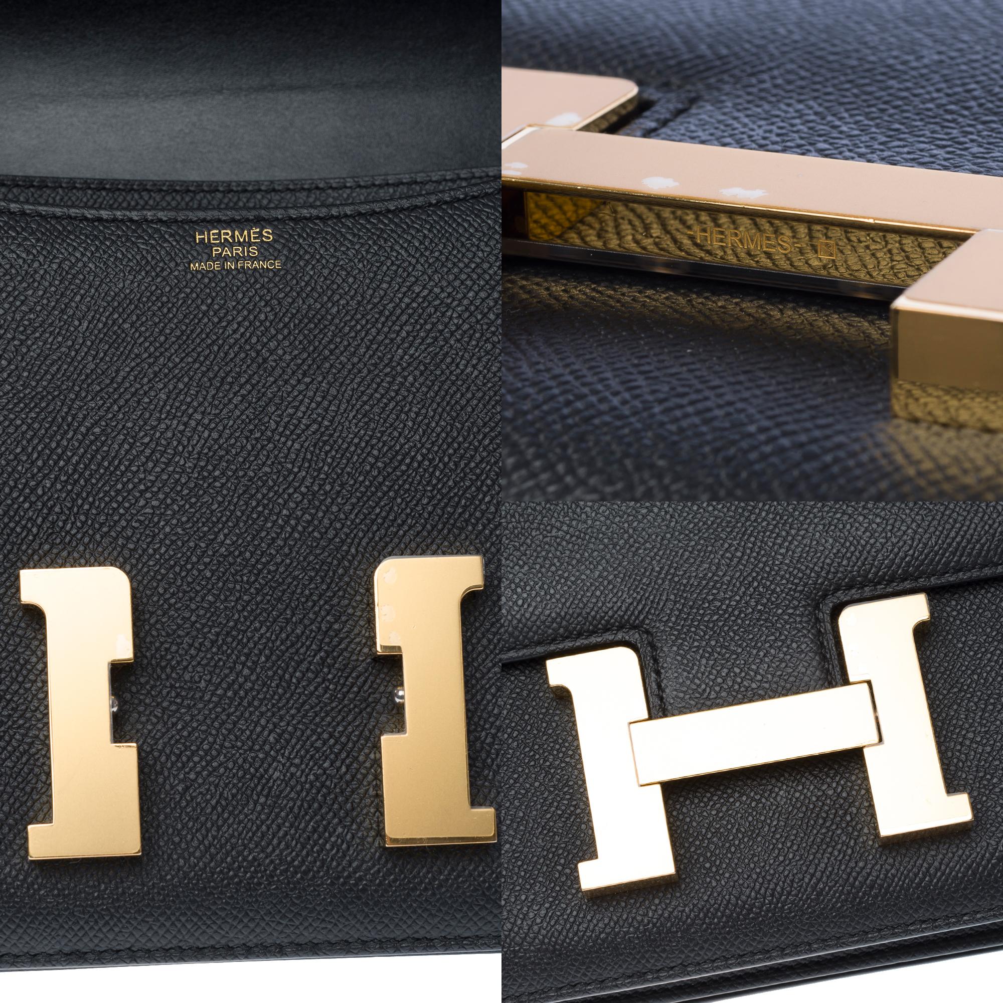 Hermès Constance 23 shoulder bag in Black Epsom Calf leather , GHW For Sale 2