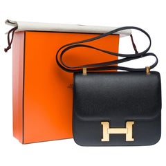 Hermès Constance 23 shoulder bag in Black Epsom Calf leather , GHW