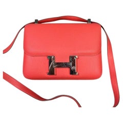 Hermes Constance 24 Bag Pink Epsom Leather Women Crossbody Bag Stmap P 2012