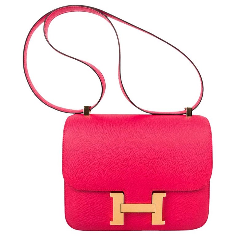 Hermes Constance 18 Rose Extreme Mini Bag Gold Hardware Epsom