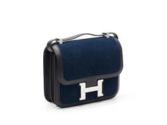 Hermès Constance 24 Bleu Marine Corduroy Palladium Hardware