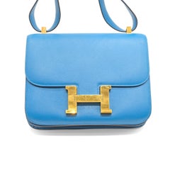 Hermès Constance 24 Blue Zanzibar Evercolor Leather Bag - '10s