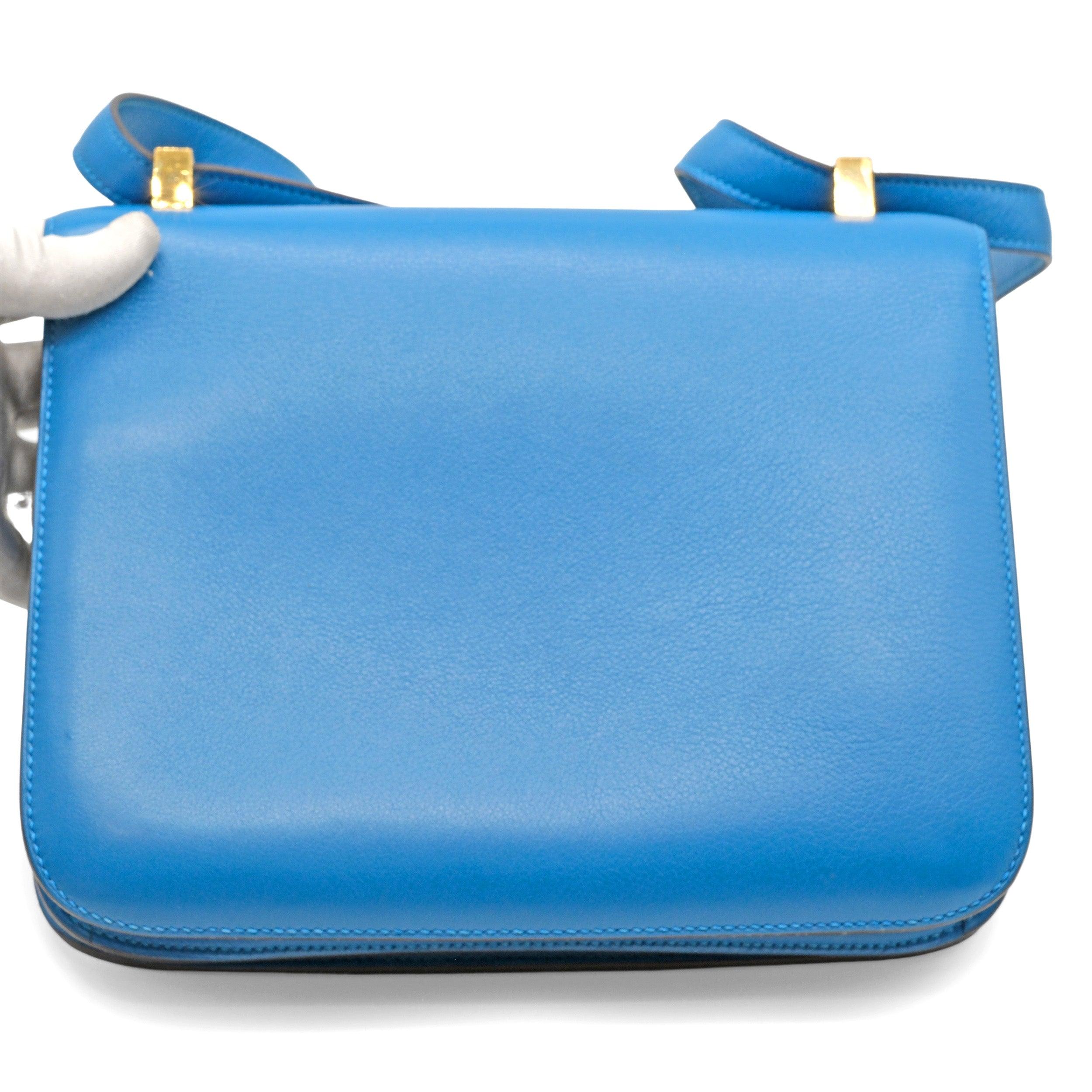 Women's Hermès Constance 24 Blue Zanzibar Evercolor Leather Bag - '10s For Sale