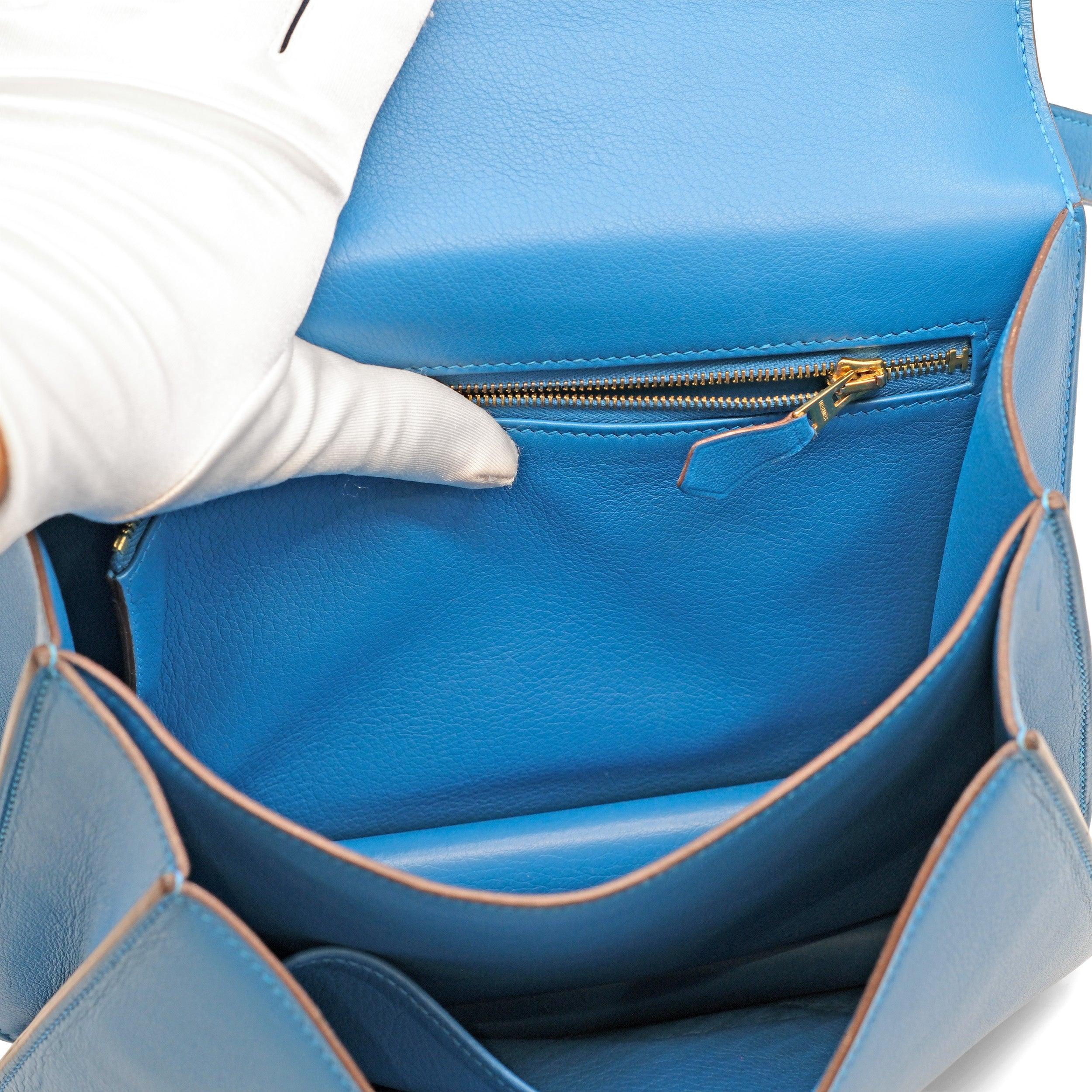 Hermès Constance 24 Blue Zanzibar Evercolor Leather Bag - '10s For Sale 1