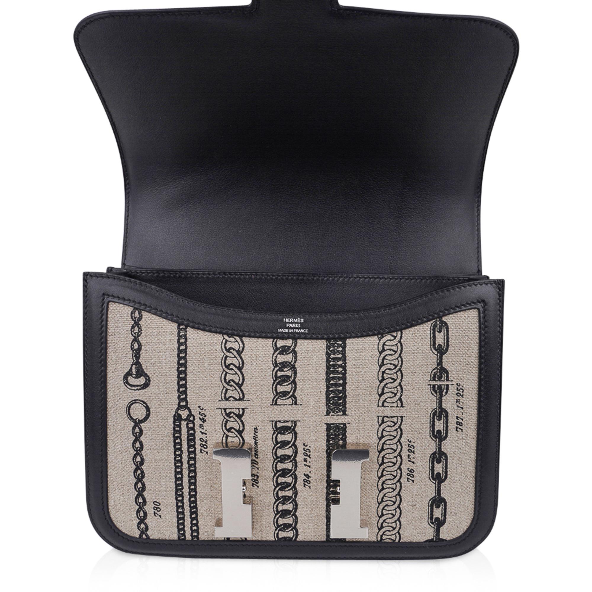 Hermes Constance 24 De Camp Dechainee Toile Limited Edition Black Swift Bag 2