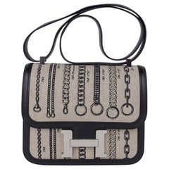 Hermes Constance 24 De Camp Dechainee Toile Limited Edition Black Swift Bag