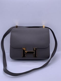Hermes Constance 24 Etain Gray 8F Swift Leather Shoulder Bag Stamp T 2015