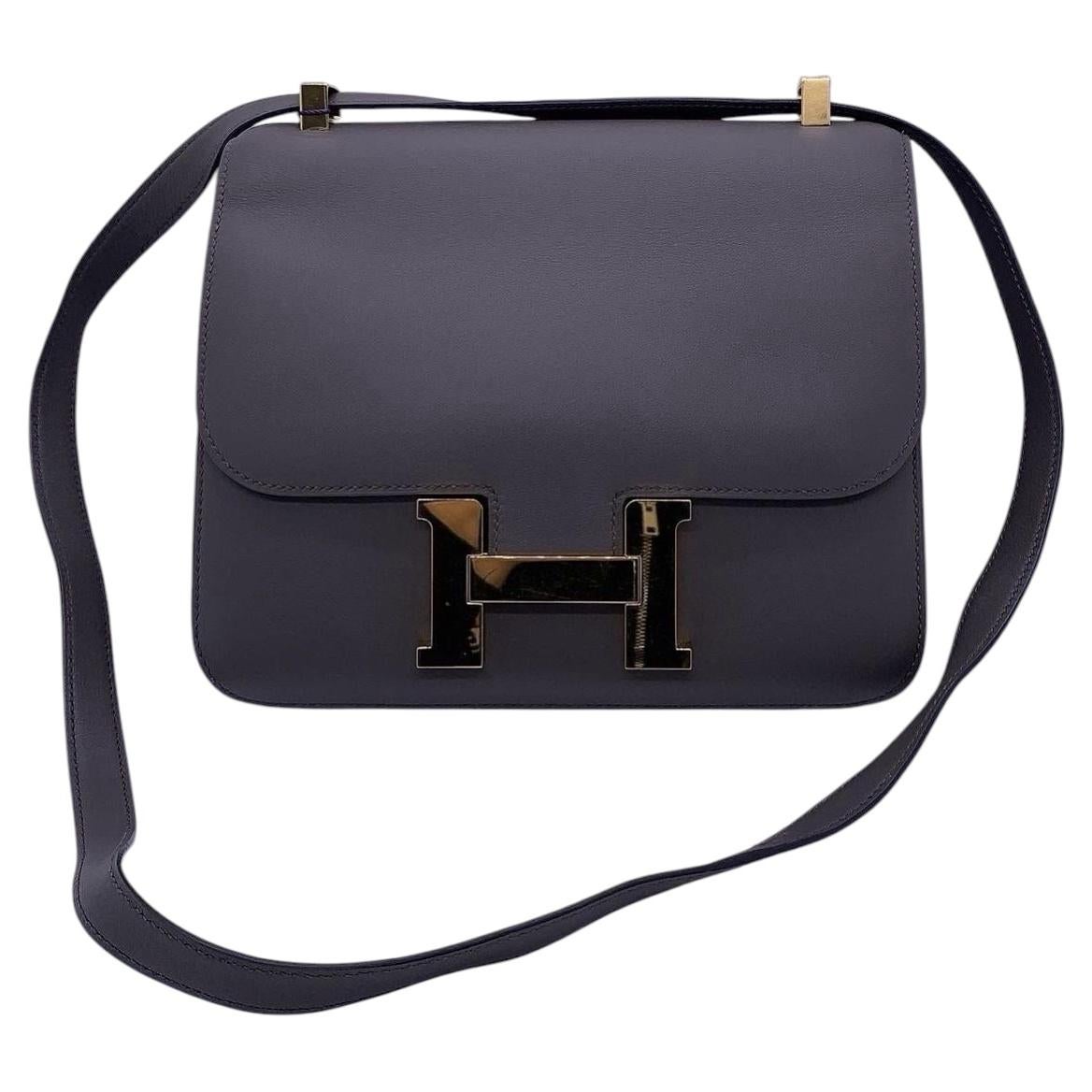 Hermes Constance 24 Etain Gray 8F Swift Sac à bandoulière en cuir Stamp T 2015