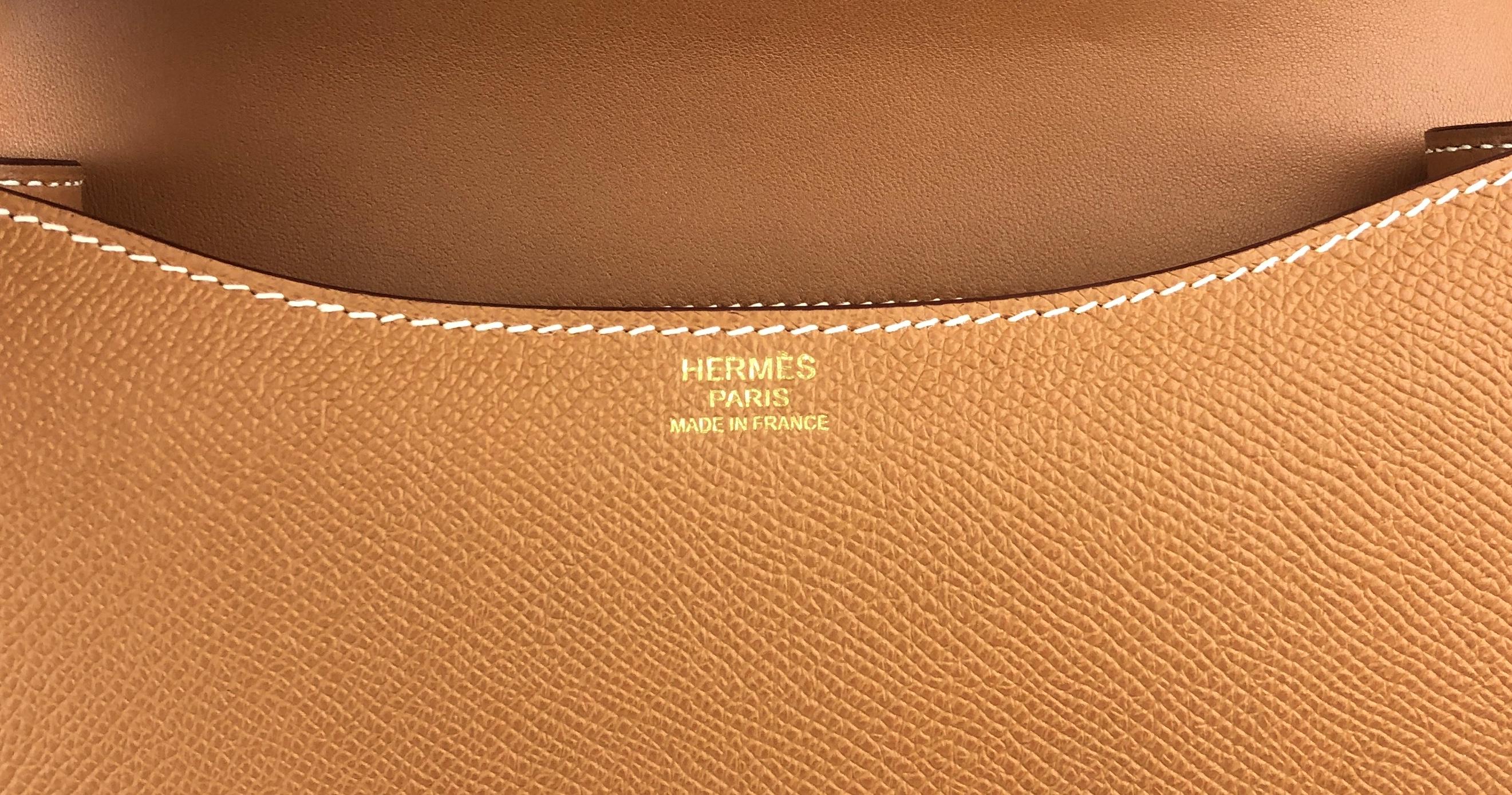 Hermes Constance 24 Gold Epsom Leather Gold Hardware Mirror NEW Unisexe en vente