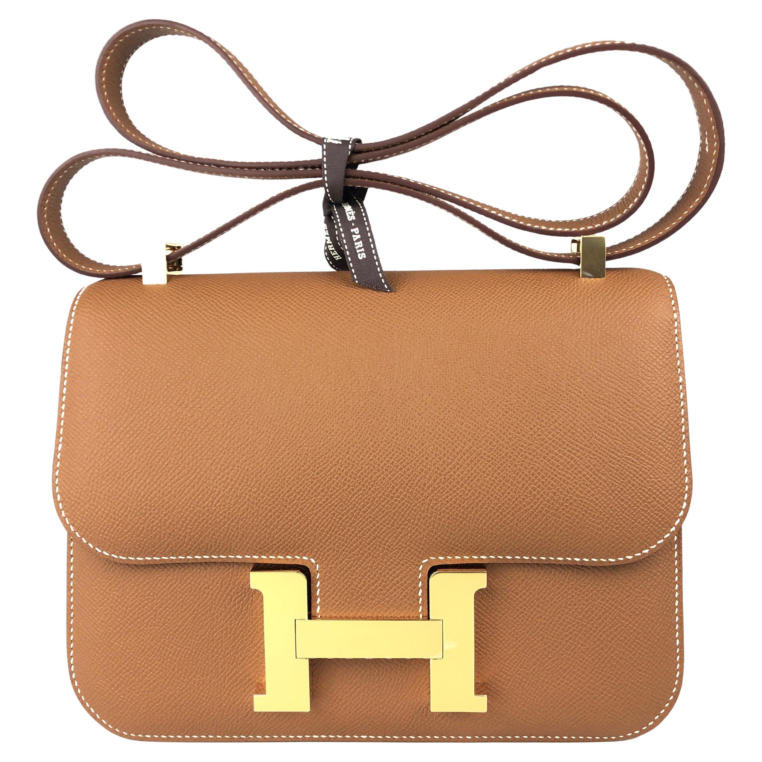 Hermes Constance 24 Gold Epsom Leather Gold Hardware Mirror NEW For Sale