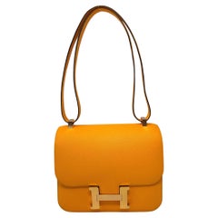 Hermès Constance 24 HSS Yellow "Jaune D'or" & Pink Interior Epsom Leather RGHW