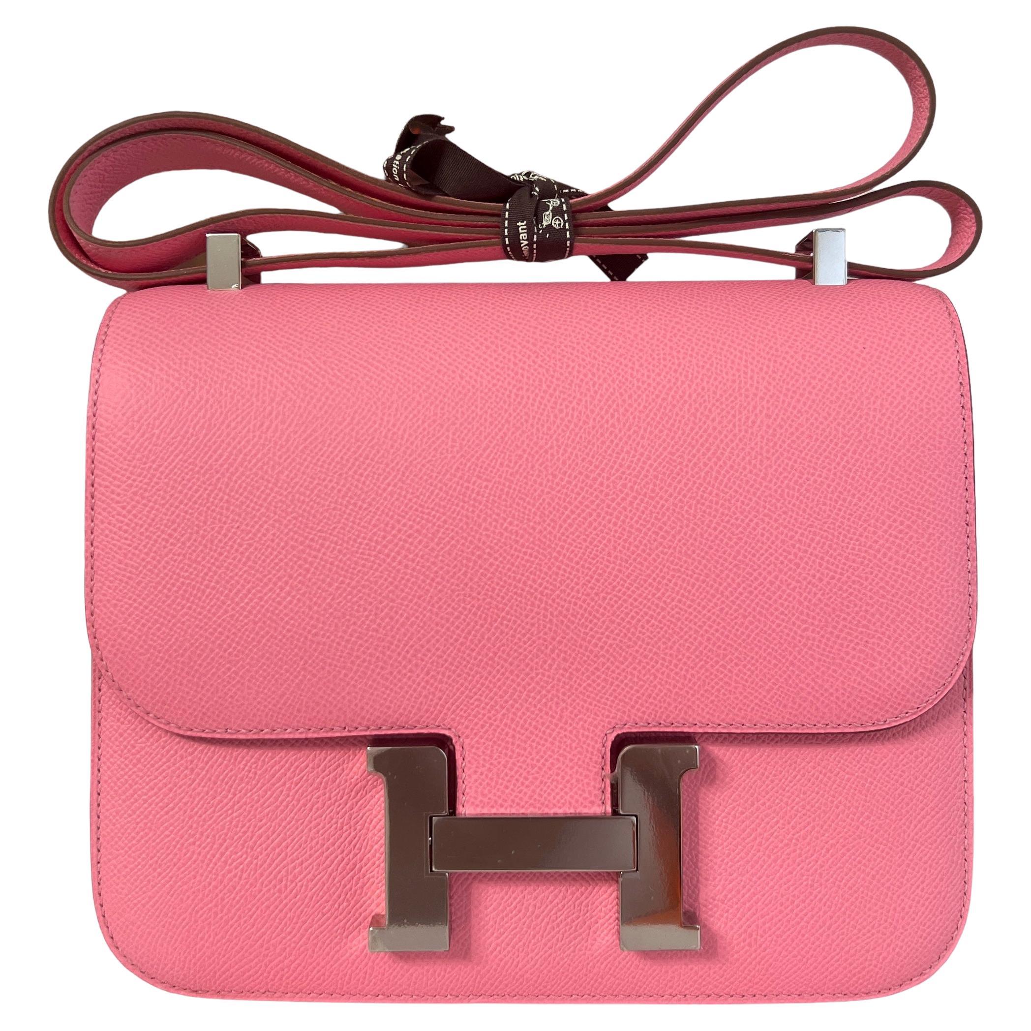 Hermes Constance 24 Rose Confetti Pink Epsom Palladium Hardware NEW en vente