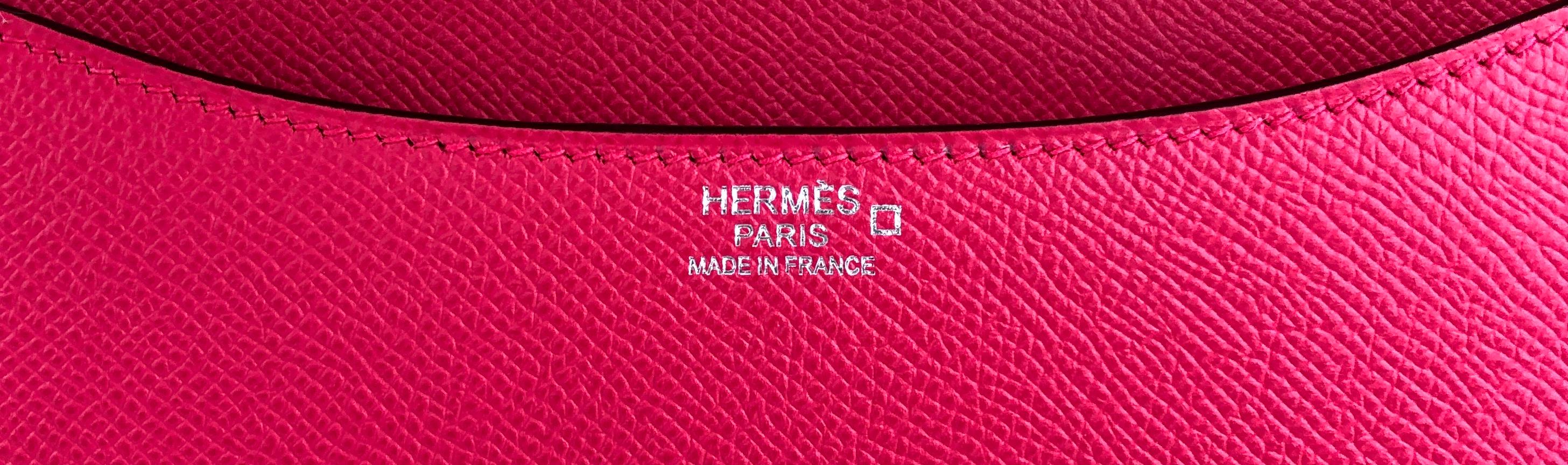 Women's or Men's HERMES Constance 24 Rose Extreme Epsom Pourpre Etru Alligator and Lizard Buckle For Sale