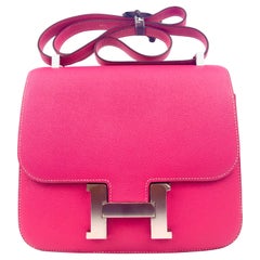 Hermes Constance 24 Rose Tyrien Pink Epsom Palladium Hardware 