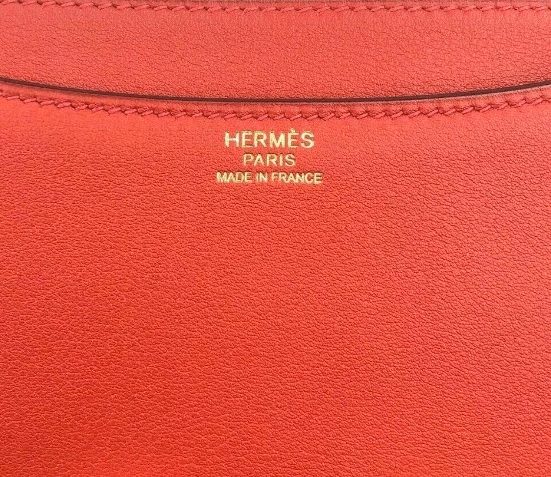 Hermes Constance 24 Rouge Casaque Rec Gold Hardware 2016 In Good Condition In Miami, FL