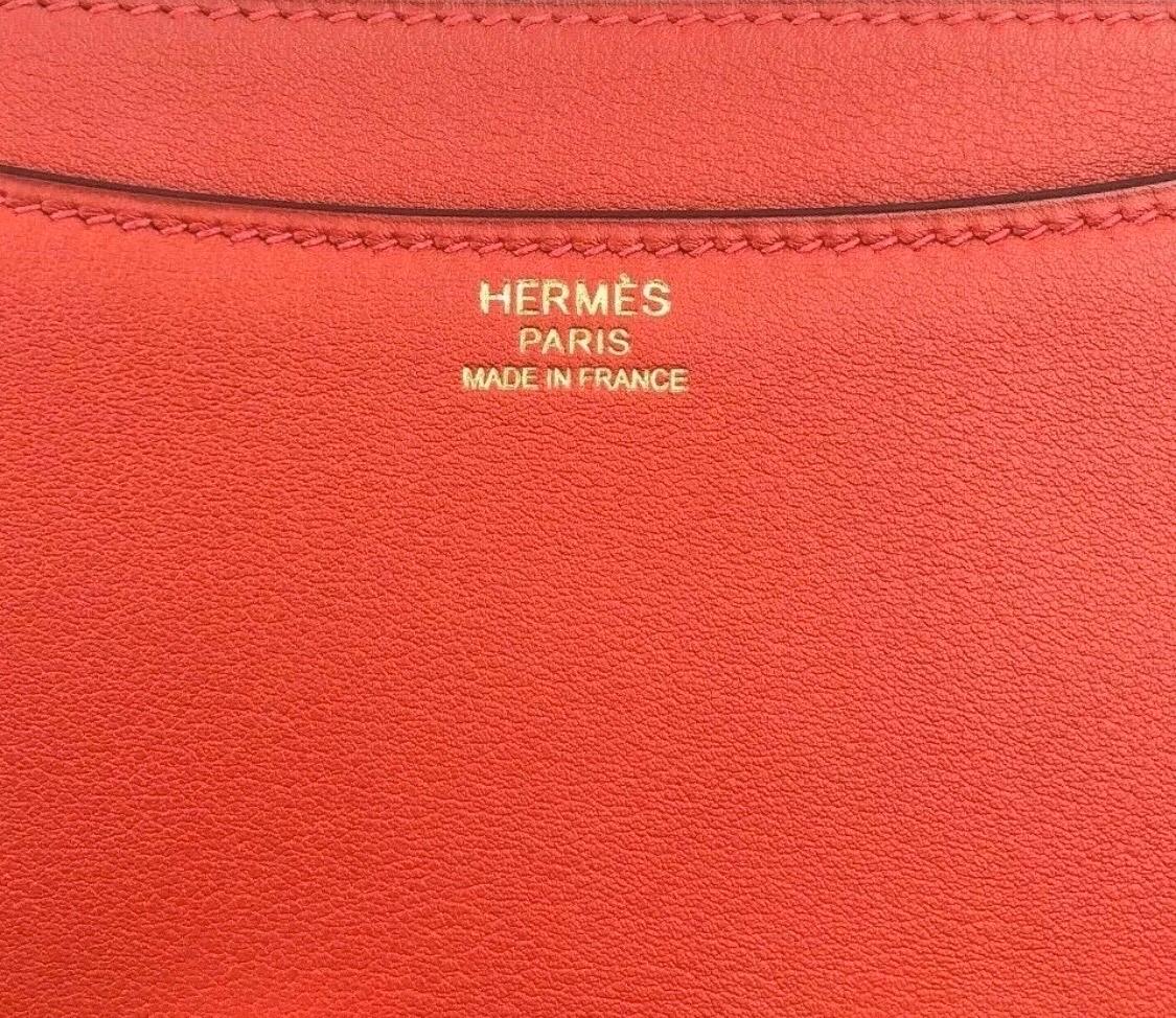 Hermes Constance 24 Rouge Casaque Rec Gold Hardware 2016 In Good Condition In Miami, FL