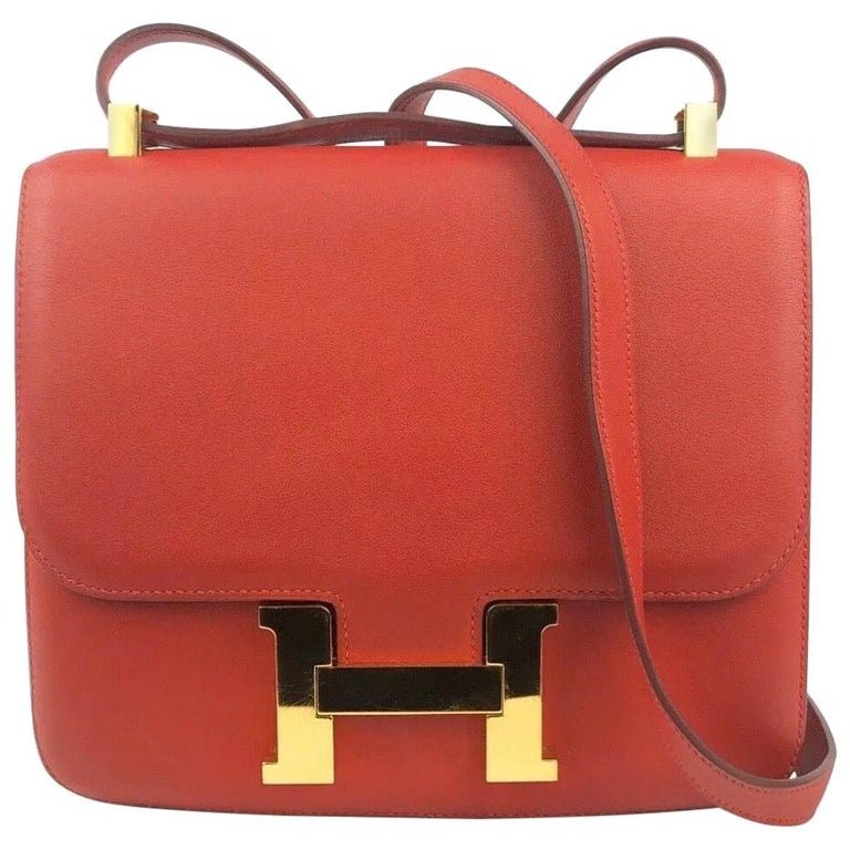 2013 Hermès Rouge Casaque Epsom Leather Constance 18 at 1stDibs