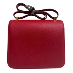 Hermes Constance 24 Rouge Casaque Red Epsom Leather Gold Hardware Shoulder Bag