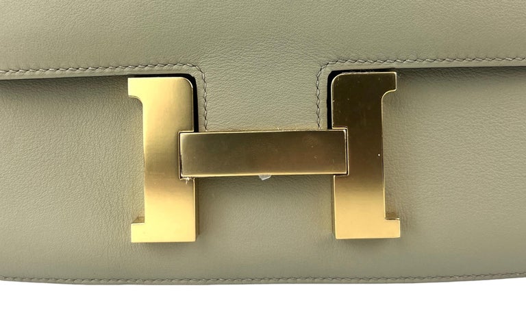 Hermes Constance 24 Sauge Swift Leather Gold Hardware For Sale at 1stDibs