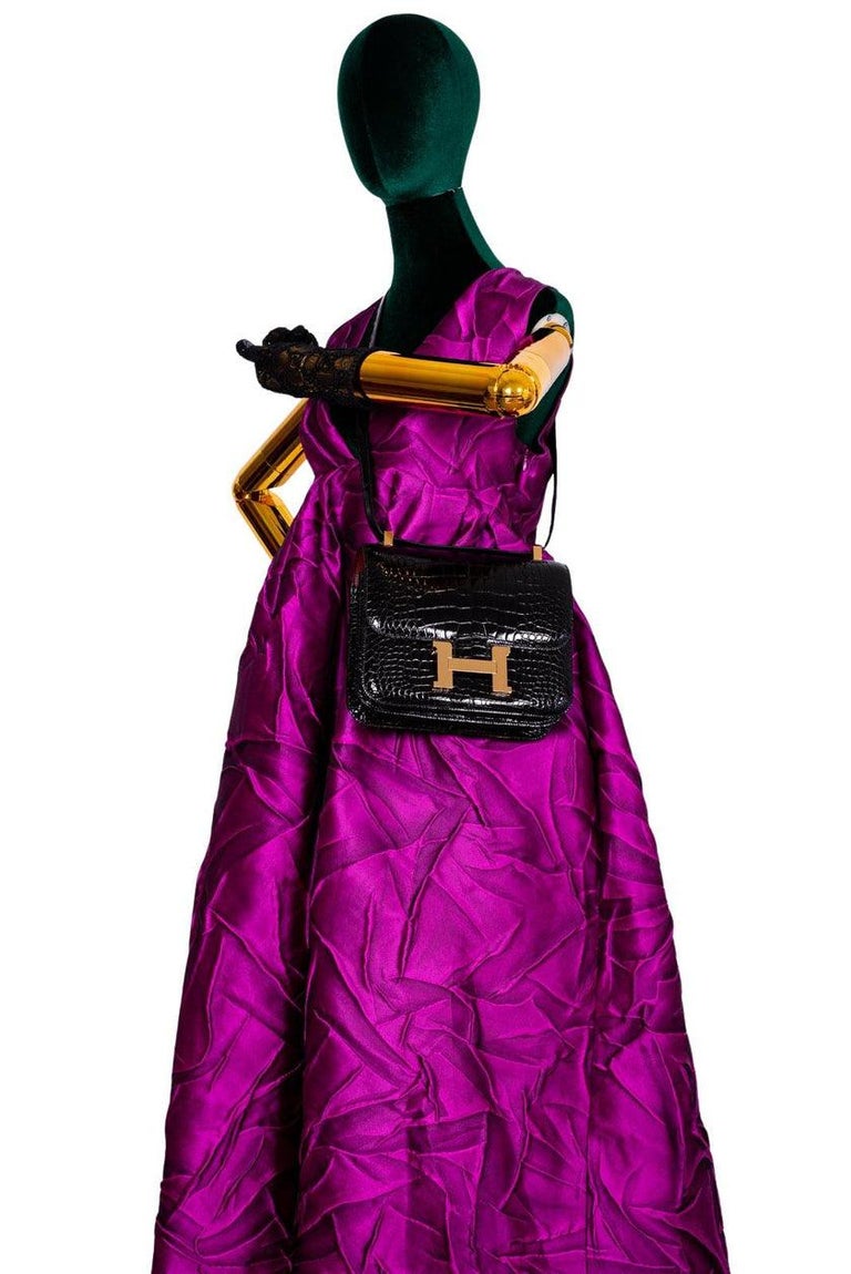 Hermes Constance 24 Black Shiny Alligator Rose Gold Hardware – Madison  Avenue Couture