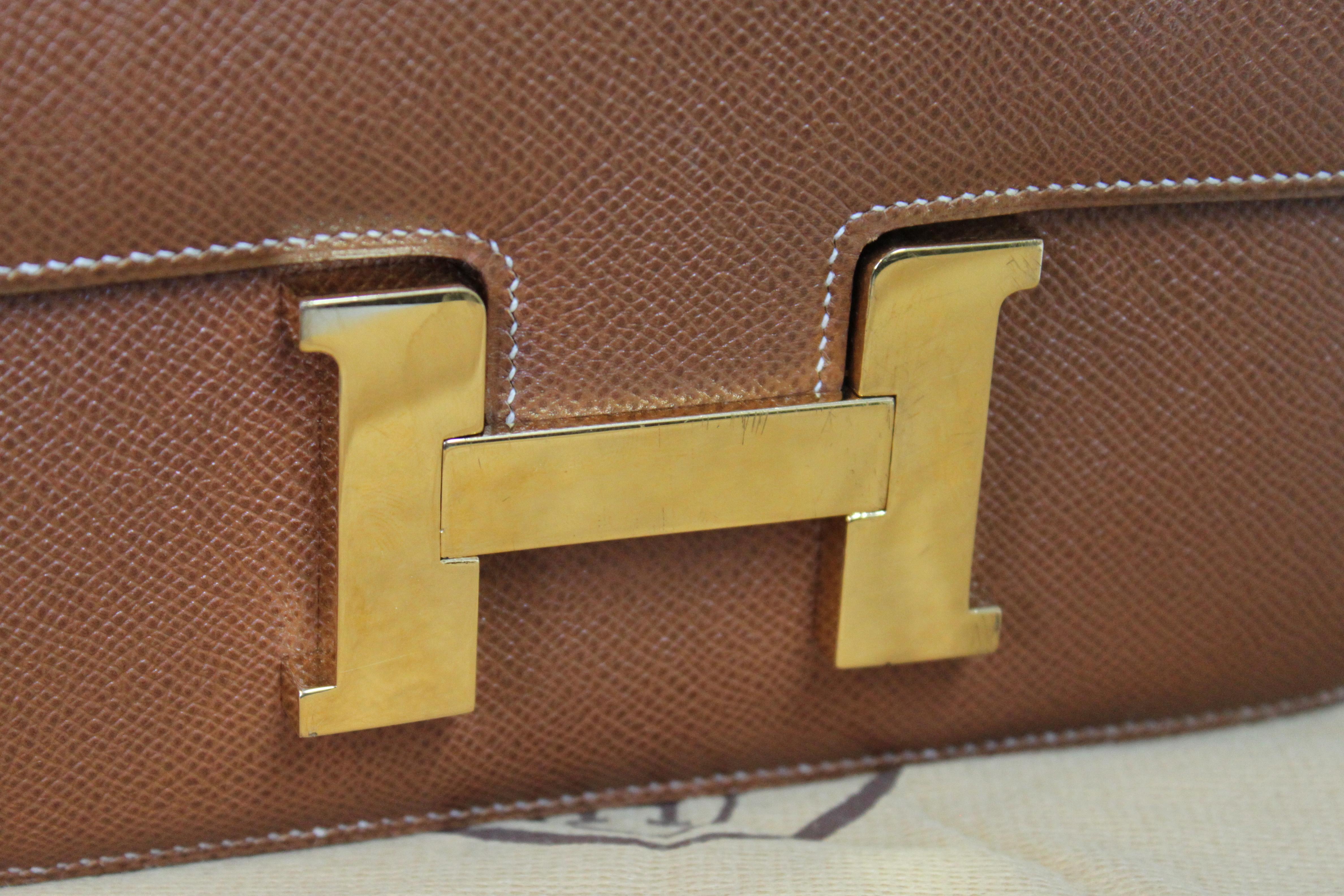Hermes Constance 24 Shoulder Bag brown/tan epsom leather with gold Hardware For Sale 5