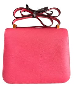 Hermes Constance 24 Special Order Rose Azalee Trench Herrajes de oro de Epsom NUEVO