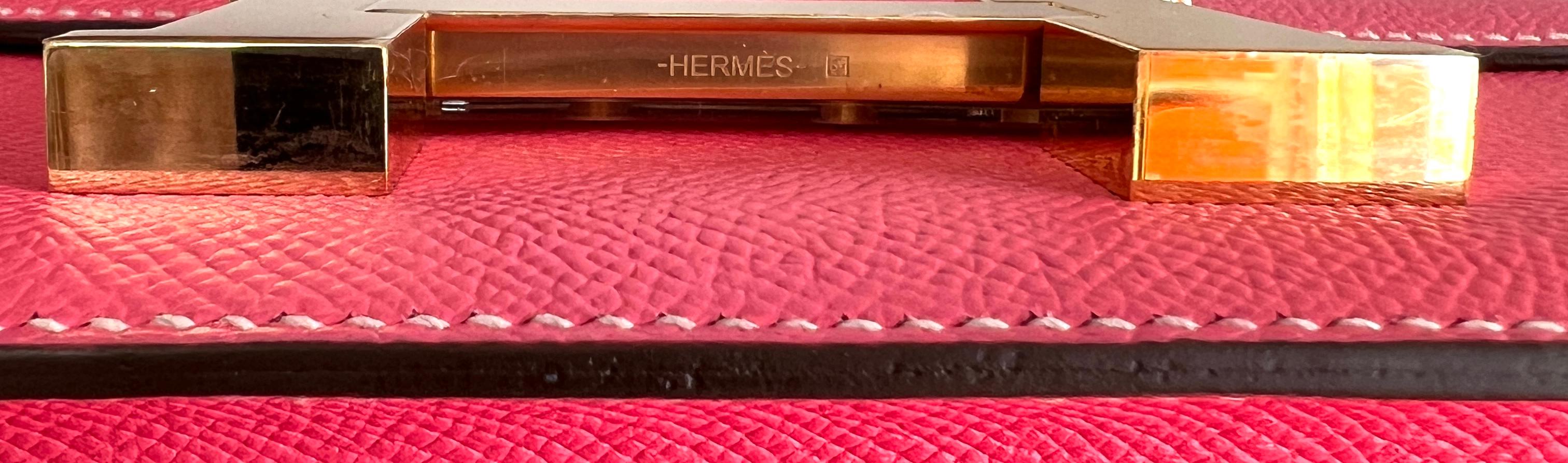 Hermes Constance 24 Special Order Rose Azalee Trench Epsom Gold Hardware NEW Unisexe en vente