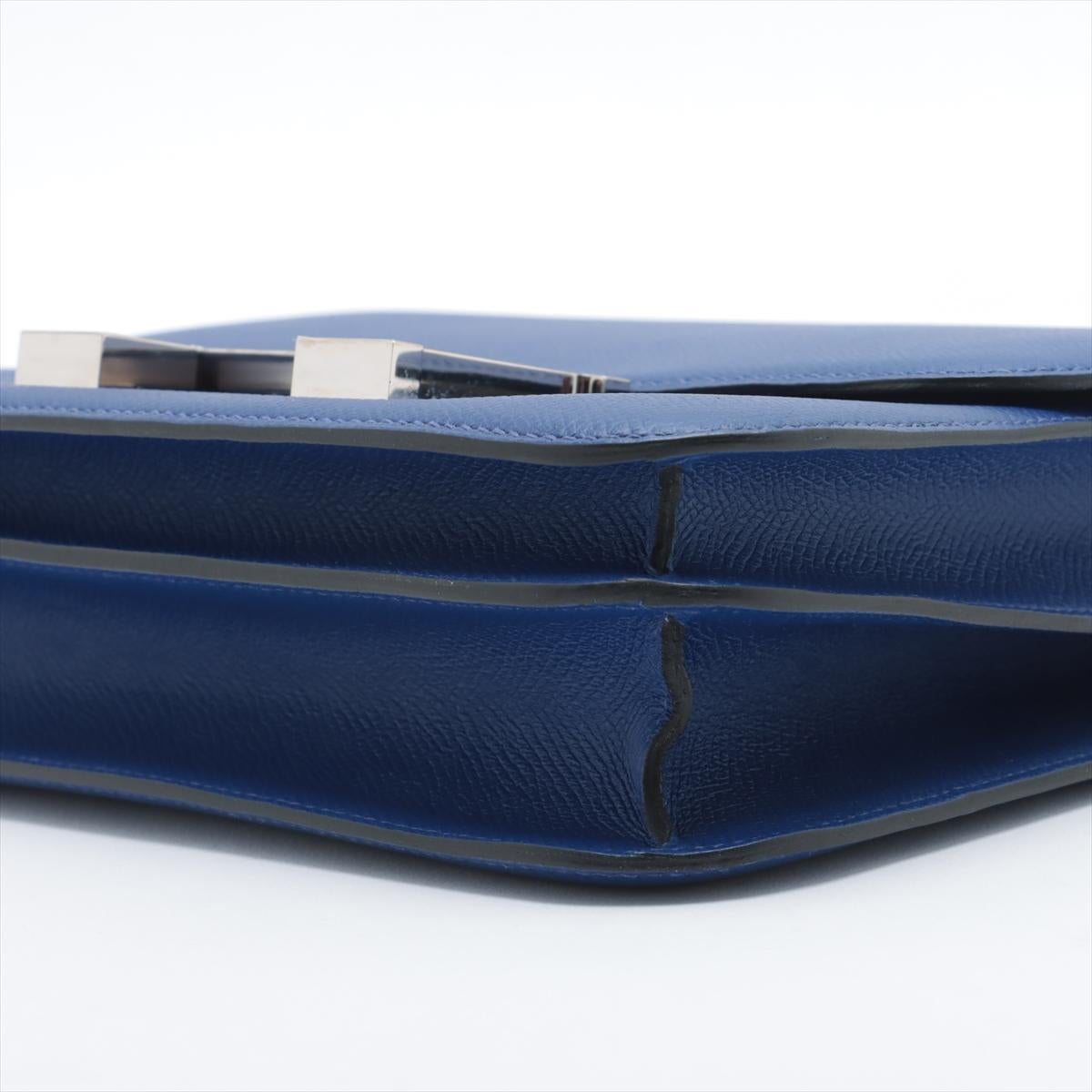 Hermès Constance 24cm Blue Royale Epsom Leather Palladium Hardware In Excellent Condition For Sale In Sydney, New South Wales