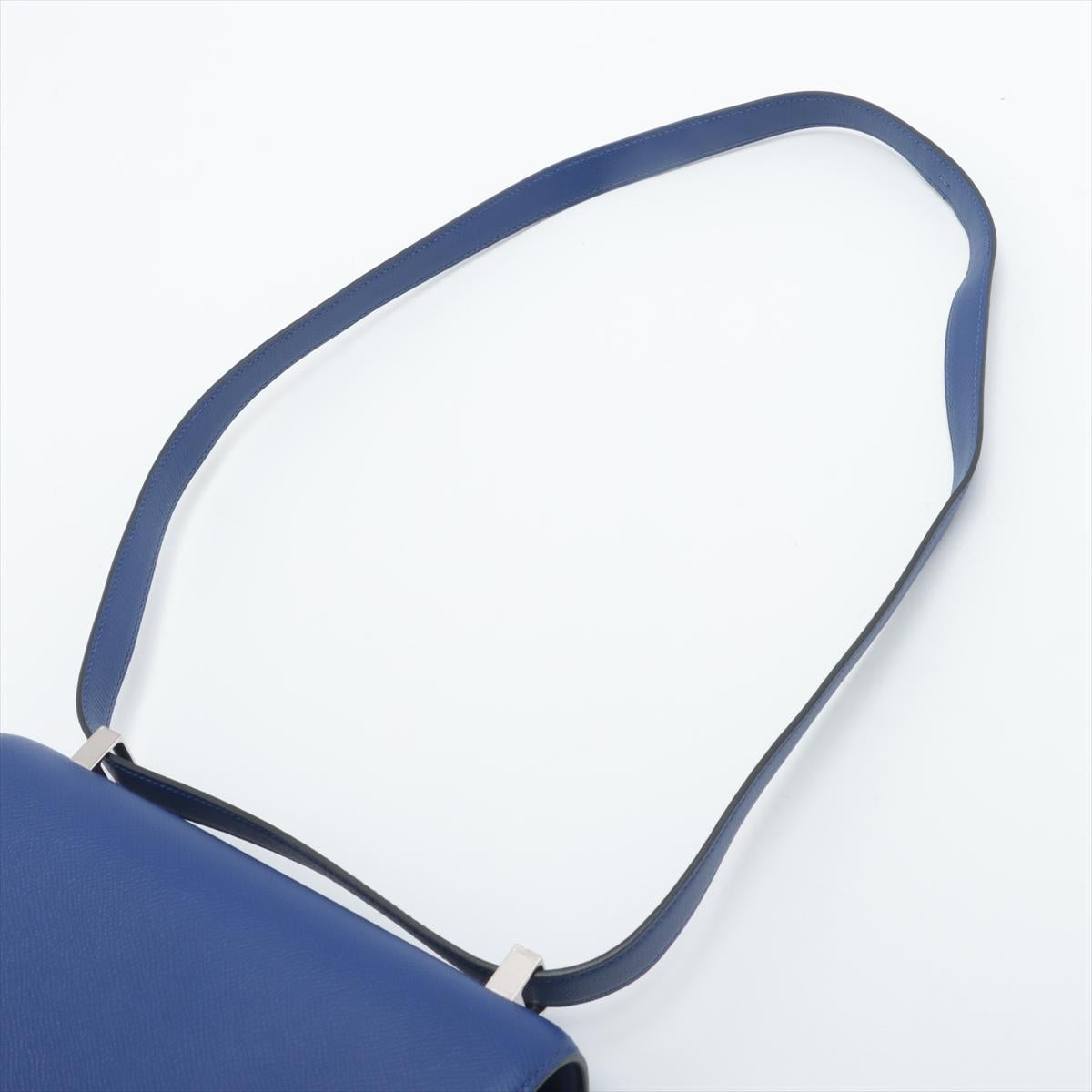 Hermès Constance 24cm Blue Royale Epsom Leather Palladium Hardware For Sale 1