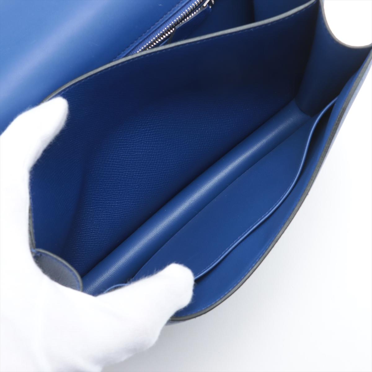 Hermès Constance 24cm Blue Royale Epsom Leather Palladium Hardware For Sale 3