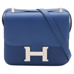 Hermès Constance 24cm Blue Royale Epsom Leather Palladium Hardware