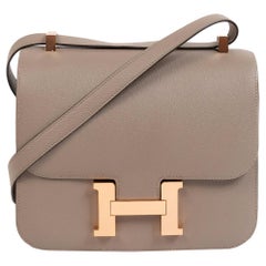 Hermes Constance 24cm gris asphalte epsom rose gold hardware