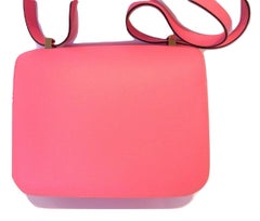 Hermes Constance 24cm Rose Azalee Pink Palladium