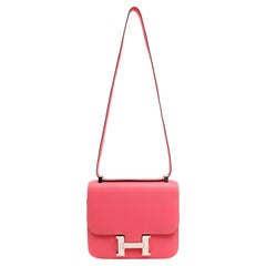 Hermes Constance 24cm Rose Confetti Evergrain Leather w PH