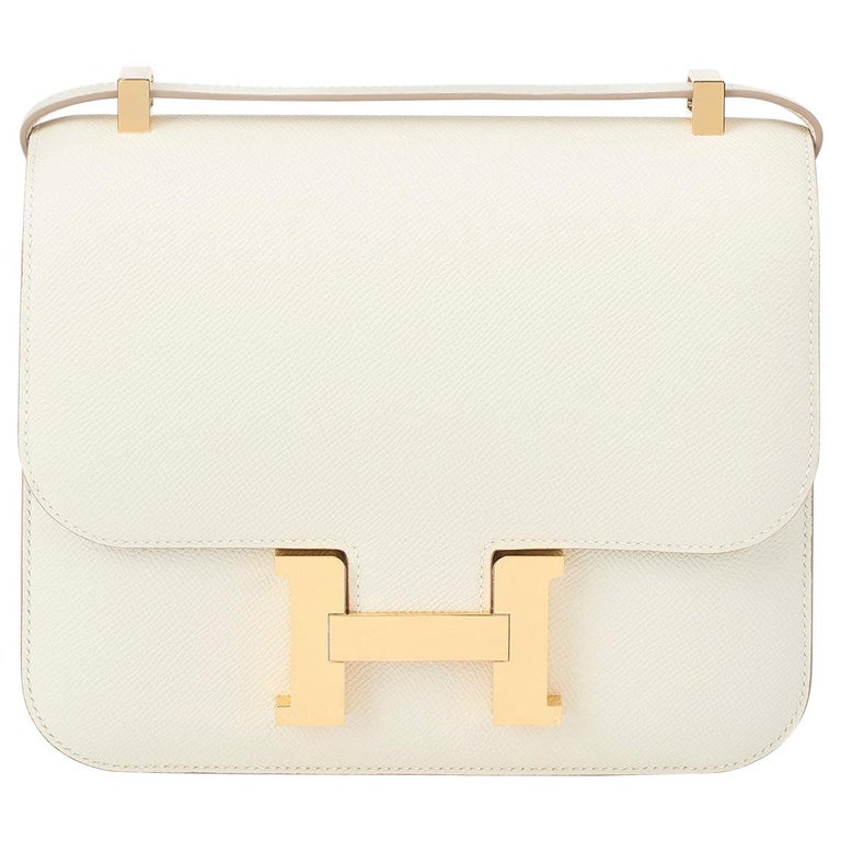 Hermès Constance 24MM Personalized Craie Epsom and Sauge with Gold Hardware. For Sale