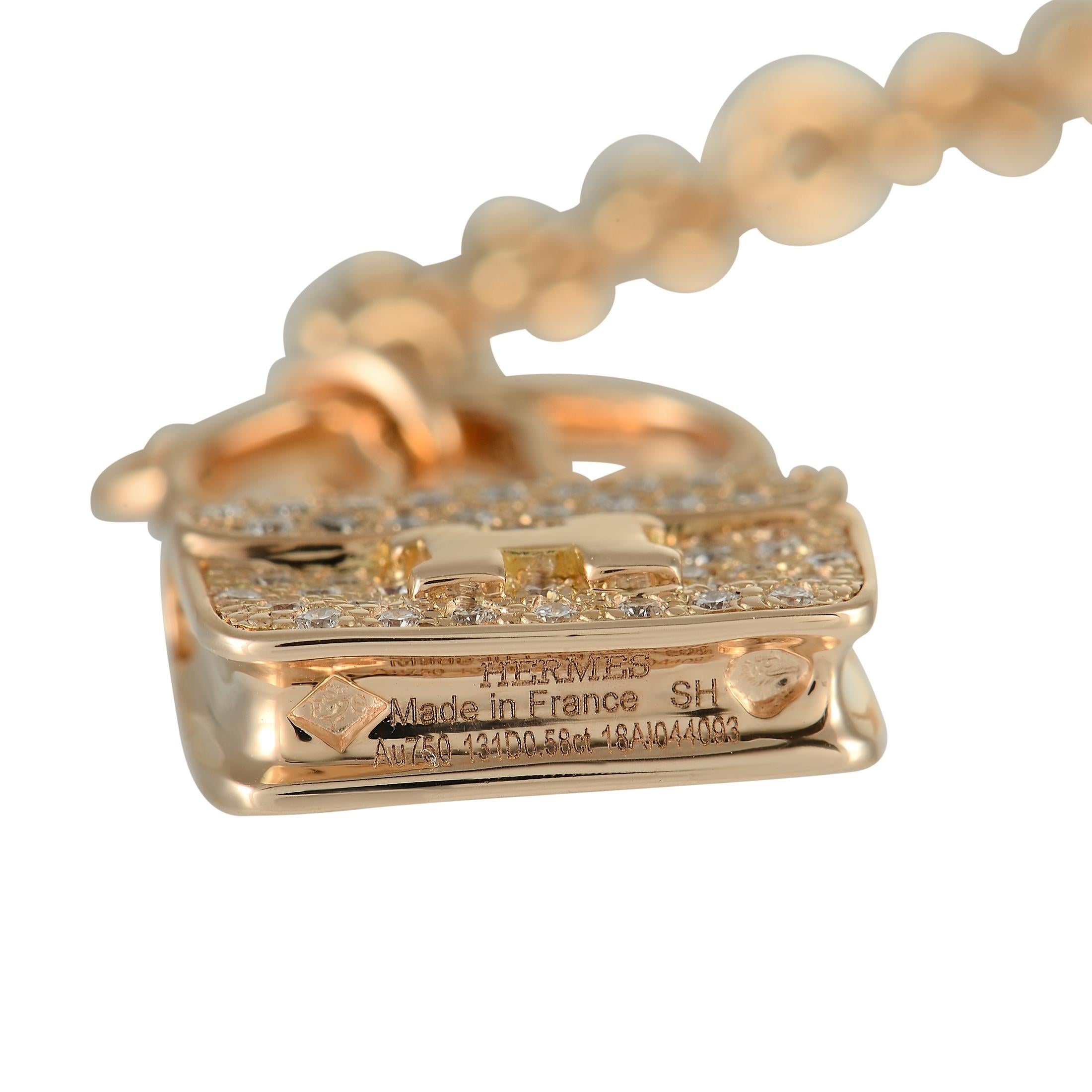Hermès Constance Amulette Armband, 18 Karat Gelbgold 0,56 Karat Diamant (Rundschliff)