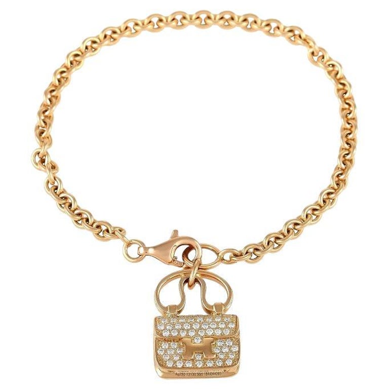 Hermès Constance Amulette 18K Yellow Gold 0.56 Ct Diamond Bracelet For ...