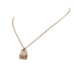Hermès 'Constance Amulette' Rose Gold and Diamond Pendant Necklace
