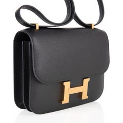 Hermes Constance Bag 18 Black Epsom Gold Hardware New w/ Box