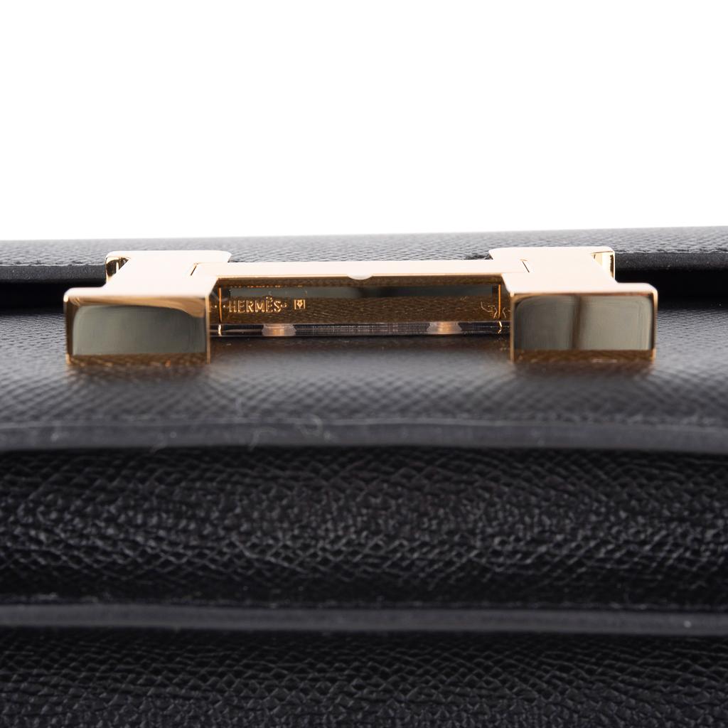 Women's Hermes Constance Bag 18 Black Epsom Gold Hardware New w/ Box