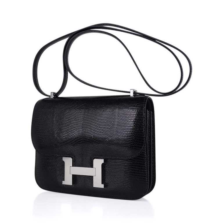 Hermès Constance 18 Ombré Salvator Lizard Palladium Hardware Crossbody Bag  For Sale at 1stDibs