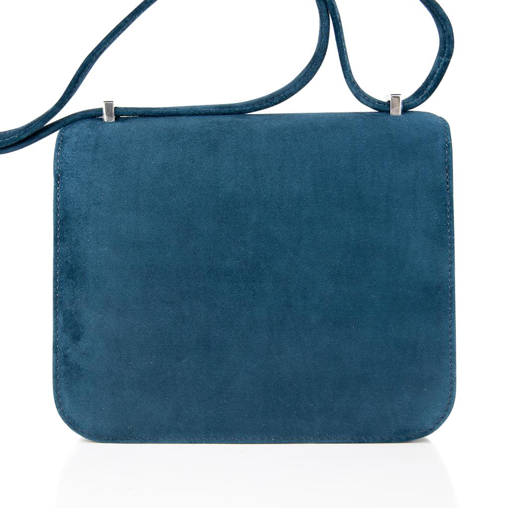 Hermes Constance Bag 18 Blue Ocean Doblis Palladium Limited Edition 2