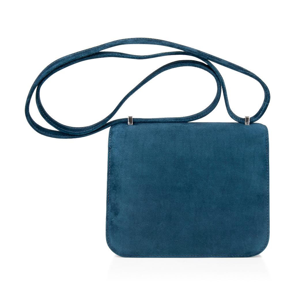Hermes Constance Bag 18 Blue Ocean Doblis Palladium Limited Edition 3