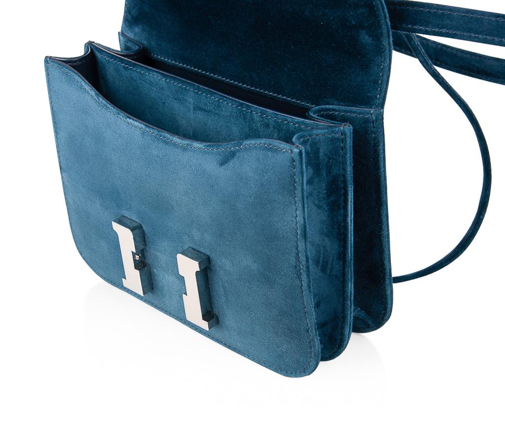 Hermes Constance Bag 18 Blue Ocean Doblis Palladium Limited Edition 4