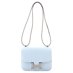 Exceptional Hermès Constance handbag 23 in sapphire blue epsom