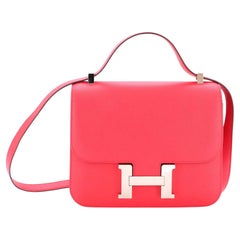 Hermes 24cm Rose Jaipur Epsom Leather Gold Plated Constance Bag - Yoogi's  Closet