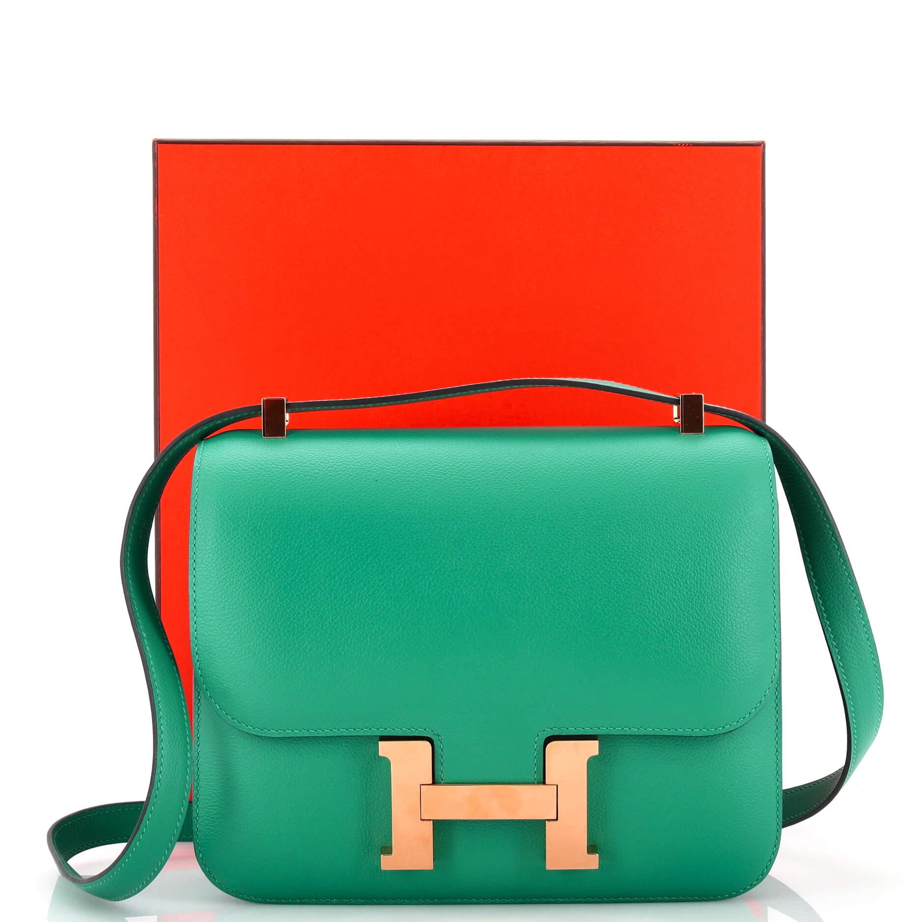 Hermes Constance MM 24 Bi-Color Craie Etain HSS Horseshoe Rose Gold  Shoulder Bag