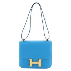 Hermès Constance Mini Blue Saphir Epsom PHW ○ Labellov ○ Buy and