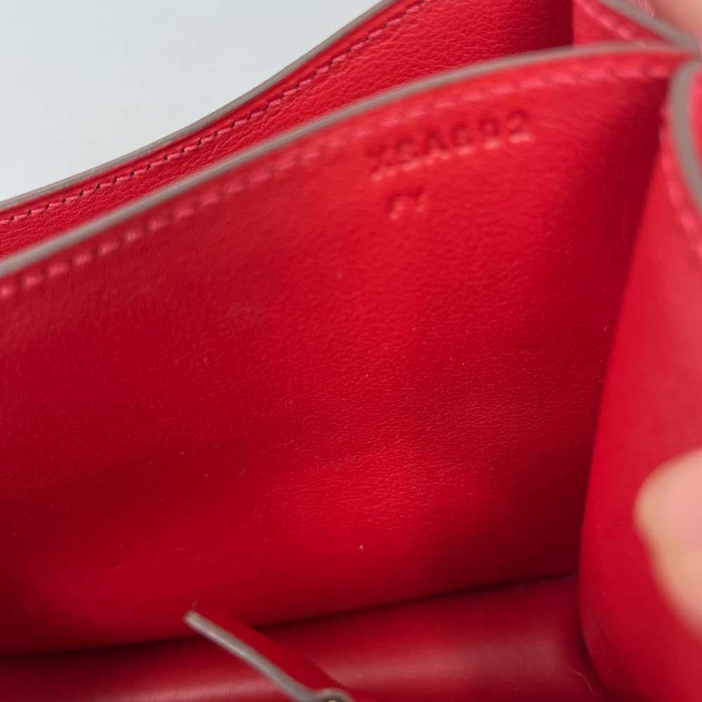 HERMES Constance Bag in Rouge Casaque Swift Leather 4