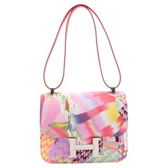 Hermes Constance Bag Limited Edition Marble Printed Silk 24